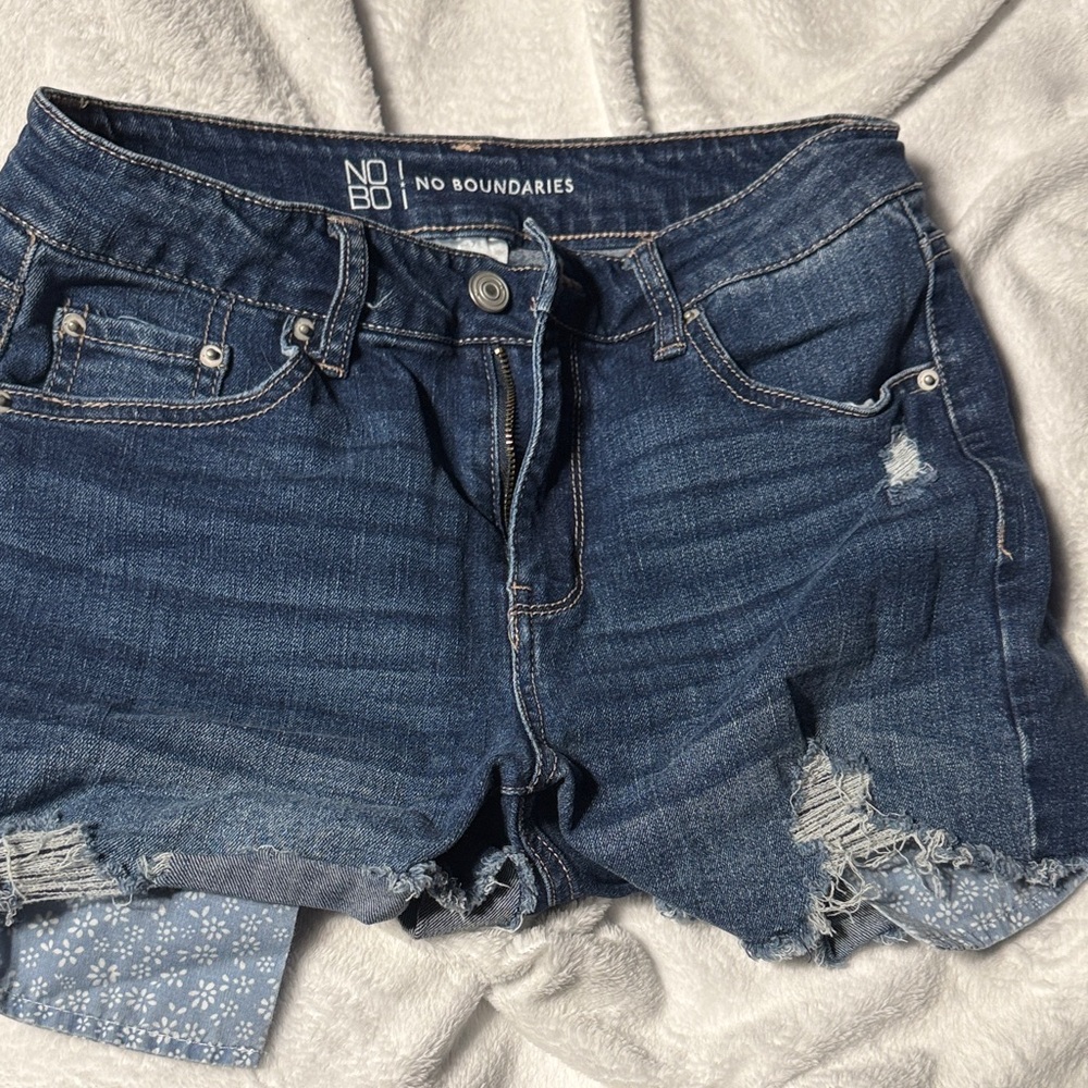 No Boundaries Dark Blue Denim Shorts